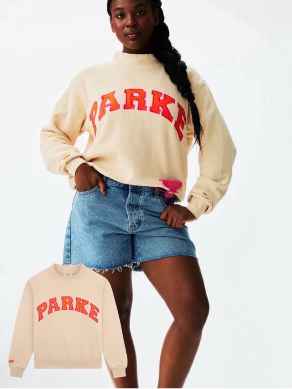 Parke x Dunkin' Varsity Mockneck Latte Ivory L/XL